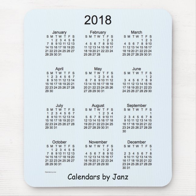 Blauer Kalender 2018 Alices durch Janz Mousepad (Vorne)