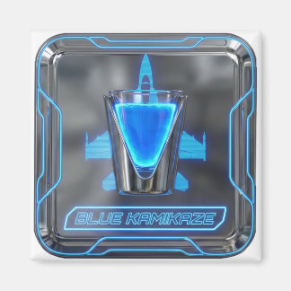 Blauer Kamikaze-Wodka-Shot Magnet