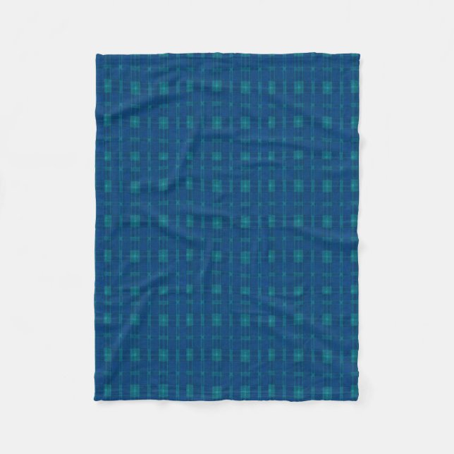 Blauer Kariert Fleece Blanket (Vorderseite)