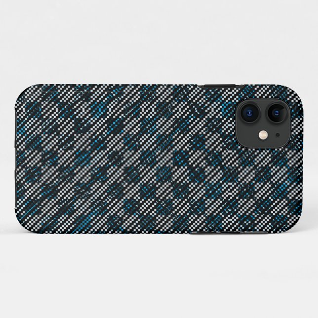 Blauer, karierte oder schräg gestrichelte Streifen Case-Mate iPhone Hülle (Rückseite (Horizontal))