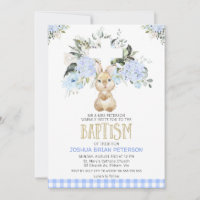Blauer Karierter Bunny Rabbit Taufe
