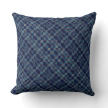 Blauer, karierter Overlay mit Leinwand
