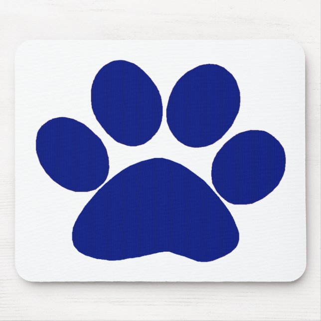 Blauer karierter Tatzen-Druck Mousepad (Vorne)