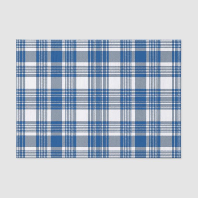 BLAUER KARIERTES MUSTER SEIDENPAPIER (Vorderseite)