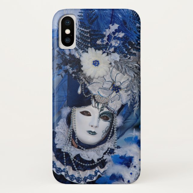 Blauer Karneval Kostüm, Venedig Case-Mate iPhone Hülle (Rückseite)