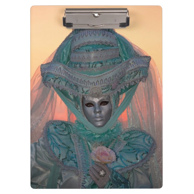 Blauer Karneval Kostüm, Venedig Klemmbrett (Vorderseite)