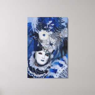 Blauer Karneval Kostüm, Venedig Leinwanddruck