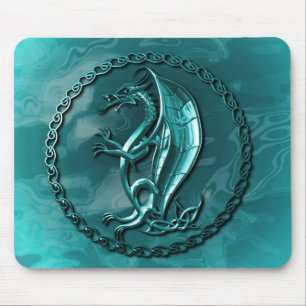 Blauer keltischer Drache Mousepad