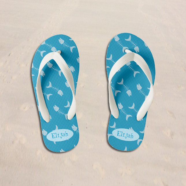 Blauer Kid Flip Flops mit Namen (Von Creator hochgeladen)