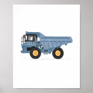 Blauer Kipper Bau Fahrzeug Dekor Poster