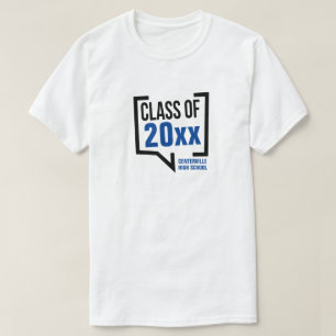 Blauer Klassen-Jahres-Sprechblase T-Shirt
