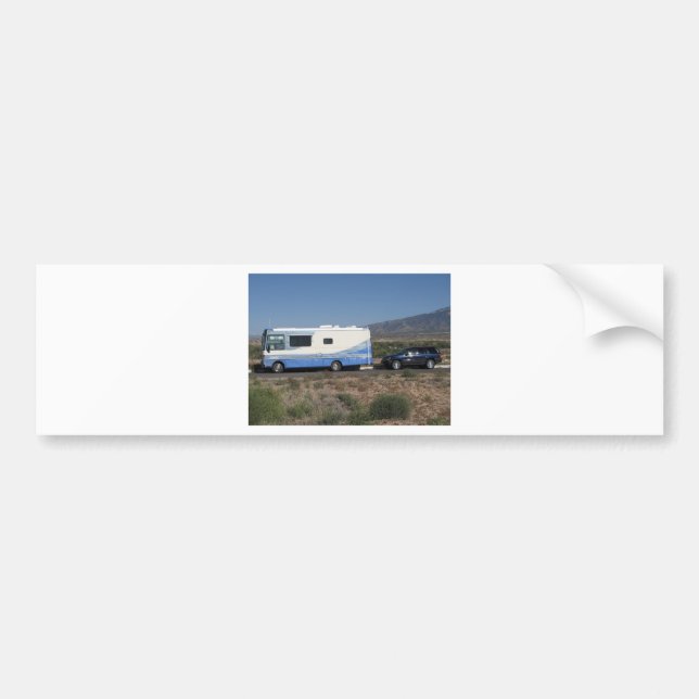 Blauer Klassiker RV Motorhome der Autoaufkleber (Vorne)