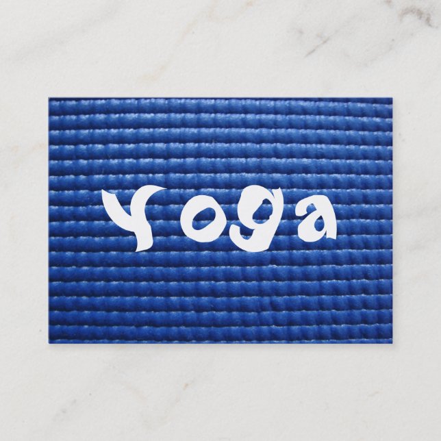 Blauer klebriger Yoga-Matten-u. Holz-Boden Visitenkarte (Vorderseite)