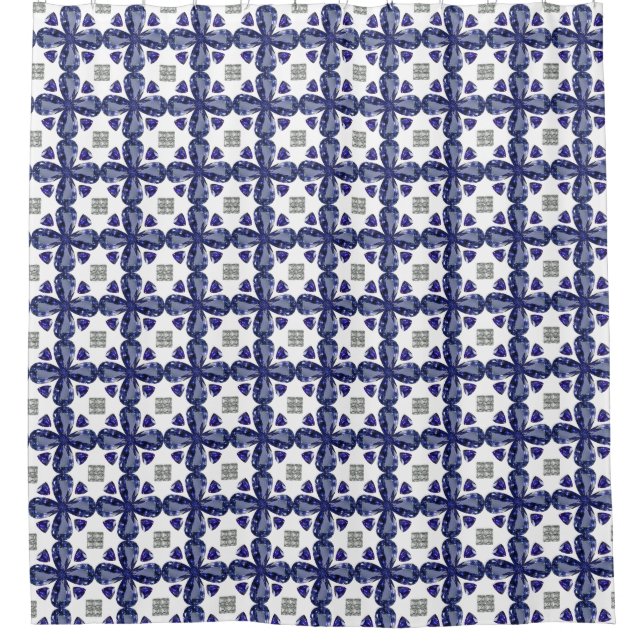 Blauer Klee Duschvorhang (Vorderseite)