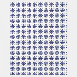Blauer Klee Fleecedecke