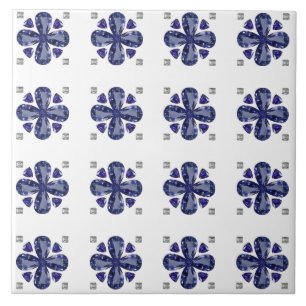 Blauer Klee Fliese