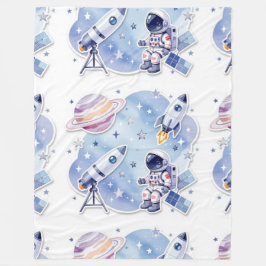 Blauer kleiner Astronaut stilvolles Kissen Neue He Fleecedecke