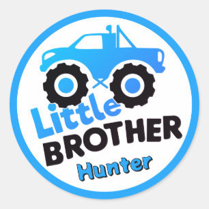 Blauer Kleiner-Bruder-Monstertruck mit individuell Runder Aufkleber