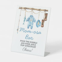 Blauer Kleiner Fischer Mom-osa Bar Babyparty