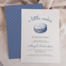 Blauer Kleiner Keks Macaron Junge Babyparty