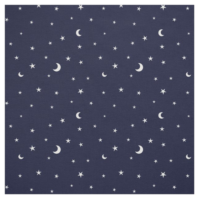 Blauer kleiner Mitternachtsmond und Stoff (Muster)