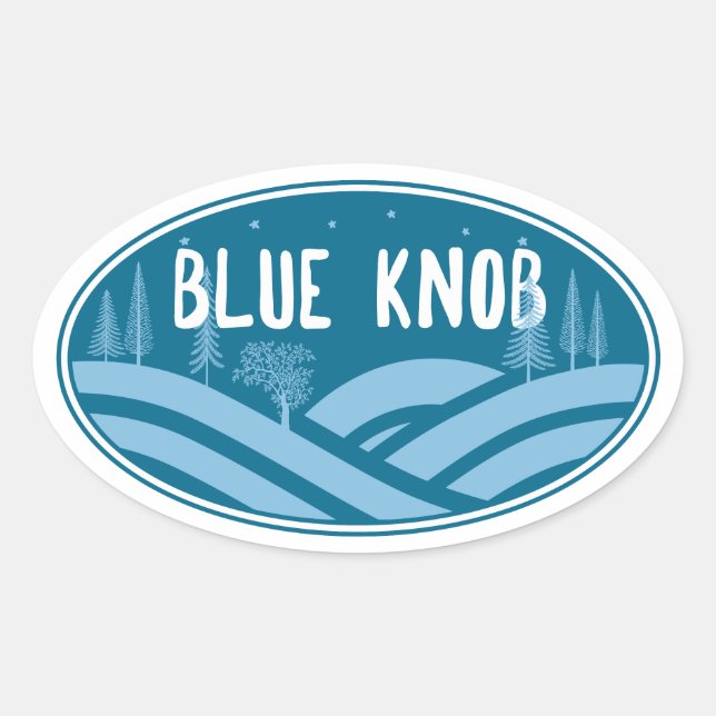 Blauer Knob Pennsylvania Außenbereich Ovaler Aufkleber (Vorderseite)