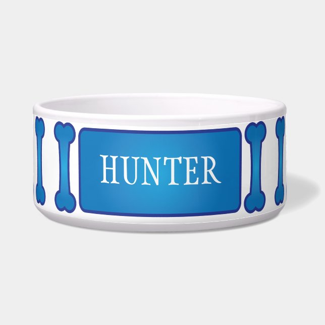 Blauer Knochenhund Hausschale Napf (Vorderseite)