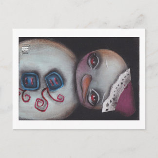 Blauer Knopf Snowman Postkarte