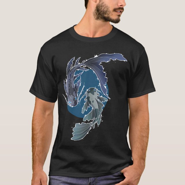 Blauer Koi T-Shirt (Vorderseite)