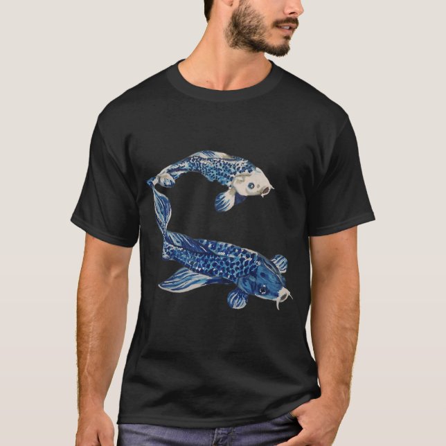 Blauer Koi T-Shirt (Vorderseite)