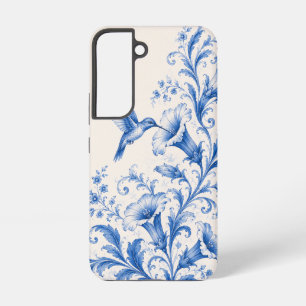 Blauer Kolibri-Blumen-Handyhülle Samsung Galaxy Hülle