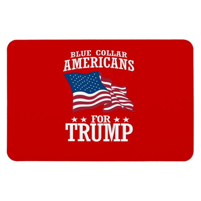 BLAUER KOLLAMERAMERIKANER FÜR TRUMP MAGNET (Horizontal)