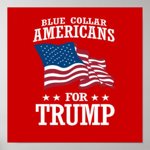 BLAUER KOLLAMERAMERIKANER FÜR TRUMP POSTER