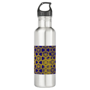 Blauer Kontrast Edelstahlflasche