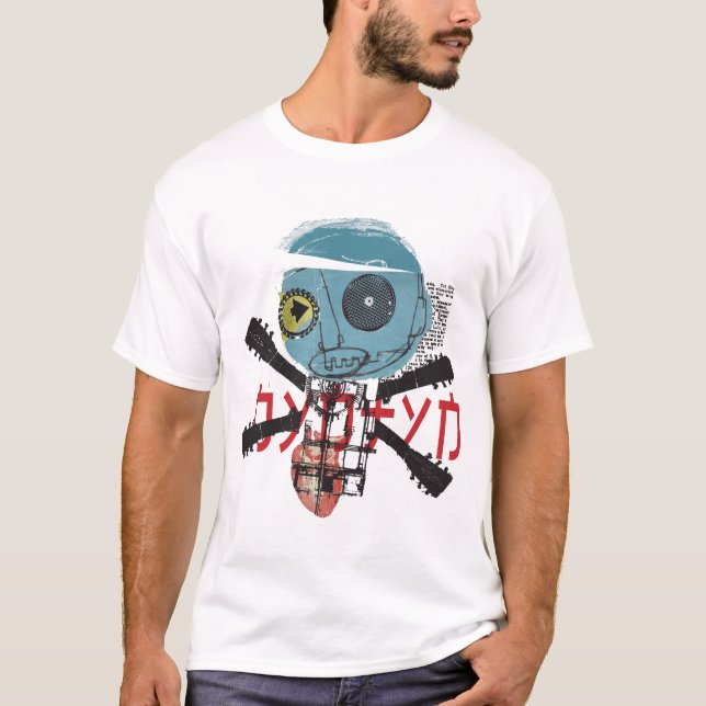 Blauer Kopf-nyntyn T-Shirt (Vorderseite)