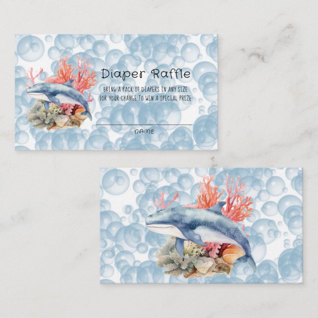Blauer Korallenriff Bläschen Boy Diaper Raffles Visitenkarte (Vorne/Hinten)