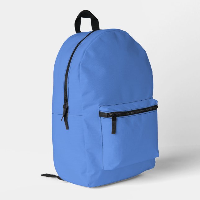 Blauer Kornblume Farbe Bedruckter Rucksack (Rückseitige Ecke links)