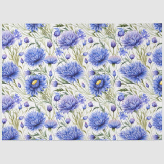 Blauer Kornblume Nahtloses Muster, blaue Blume Seidenpapier