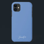 Blauer Kornblütenblütenblauer, robuste Farbe Case-Mate iPhone Hülle<br><div class="desc">Chic solide Farbe Handy Gehäuse in Maisblume blau,  mein Lieblings-Schatten aus dem Meer. Eine friedliche Meereswasserfarbe mit Ihrem individuellen Monogramm. Personalisieren Sie mit Ihrem Namen in elegantem weißem Skript.</div>