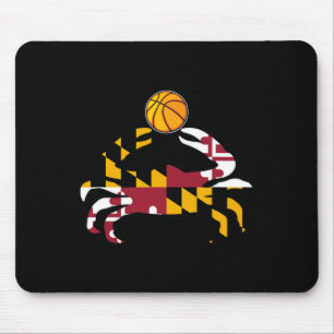 Blauer Krabbenstolz auf Maryland-Staatsflagge mit Mousepad