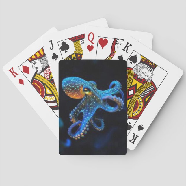 Blauer Krake Spielkarten (Rückseite)