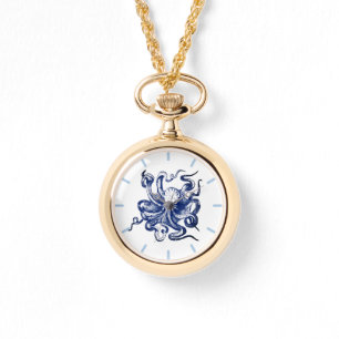Blauer Kraken Armbanduhr