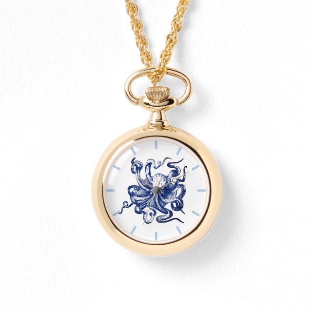 Blauer Kraken Armbanduhr (Vorderseite)