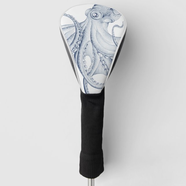 Blauer Kraken Golf Headcover (Vorderseite)