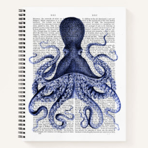 Blauer Kraken Notizbuch