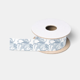 Blauer Kraken Satinband
