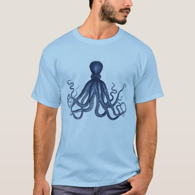 Blauer Kraken-T - Shirt (Vorderseite)