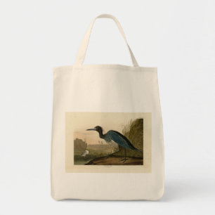 Blauer Kranich, Heron, von Audubons Vögeln von Ame Tragetasche