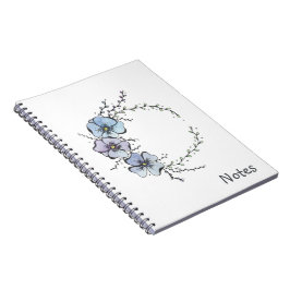 Blauer Kranz der Blume, Aquarell und Tinte Notizblock