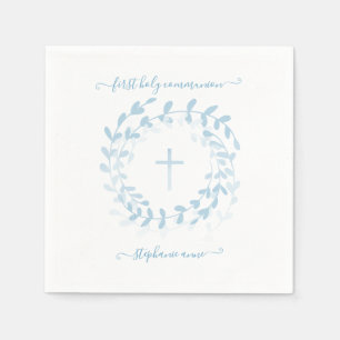 Blauer Kranz und Kreuz Serviette